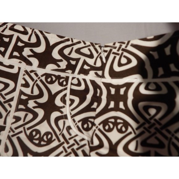 Ann Taylor  Size 8P Brown/White Geometric Print Skirt - Picture 7 of 7